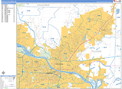 North Little Rock Wall Map Basic Style 2026
